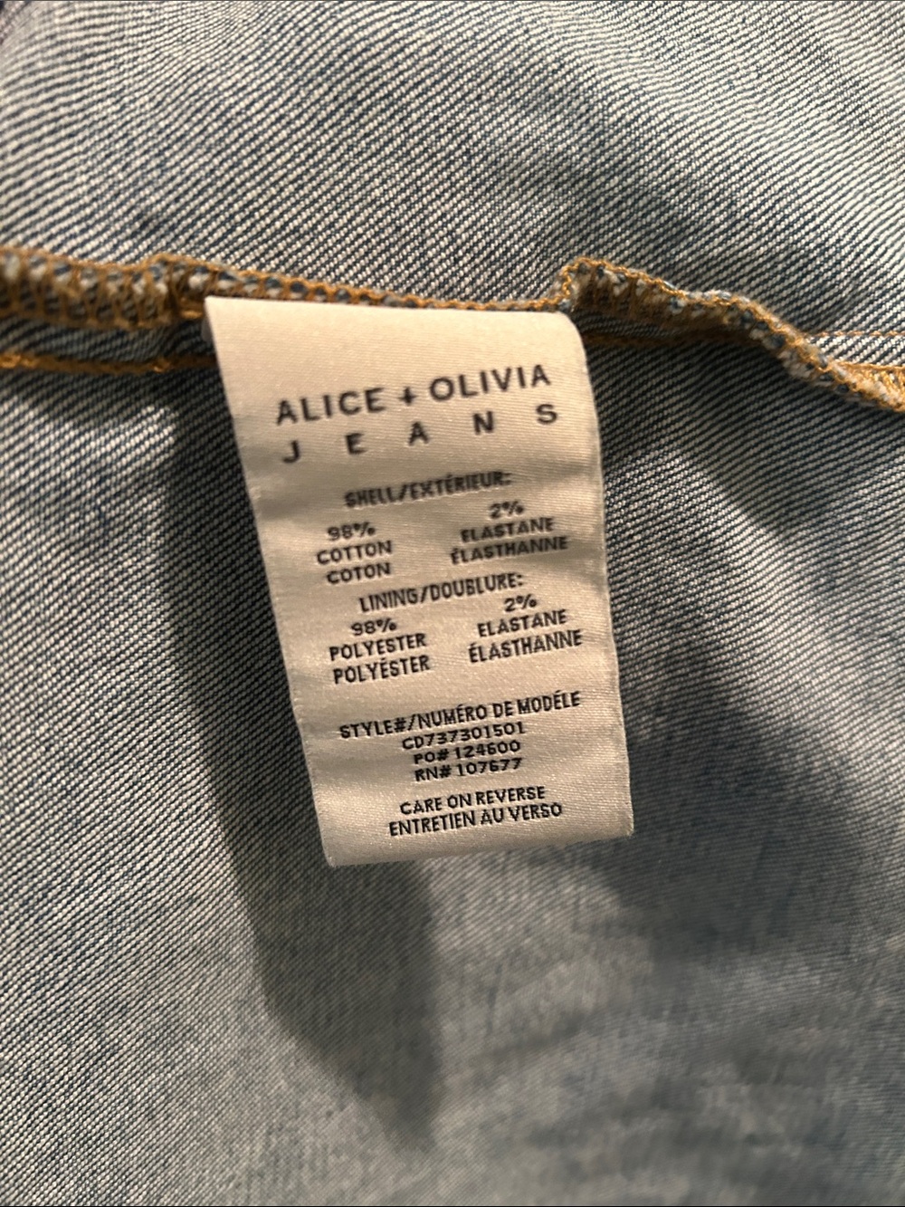 Alice & Olivia Full Button Front Midi Denim Jean Dress pockets w/stretch size 4 - Picture 7 of 13